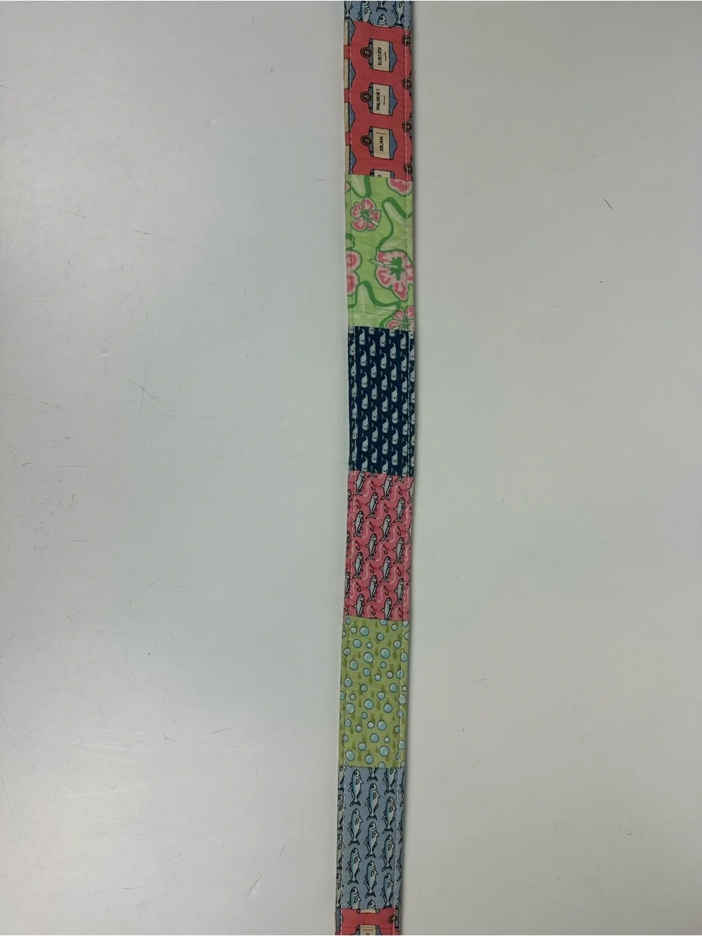 Vineyard Vines PatchworkNantucket D-Ring Fabric Belt in Pink, Blue, Green